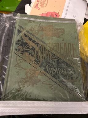 Olive Green Decorative Hardcover Book with Gold Foil Design Shakespeare